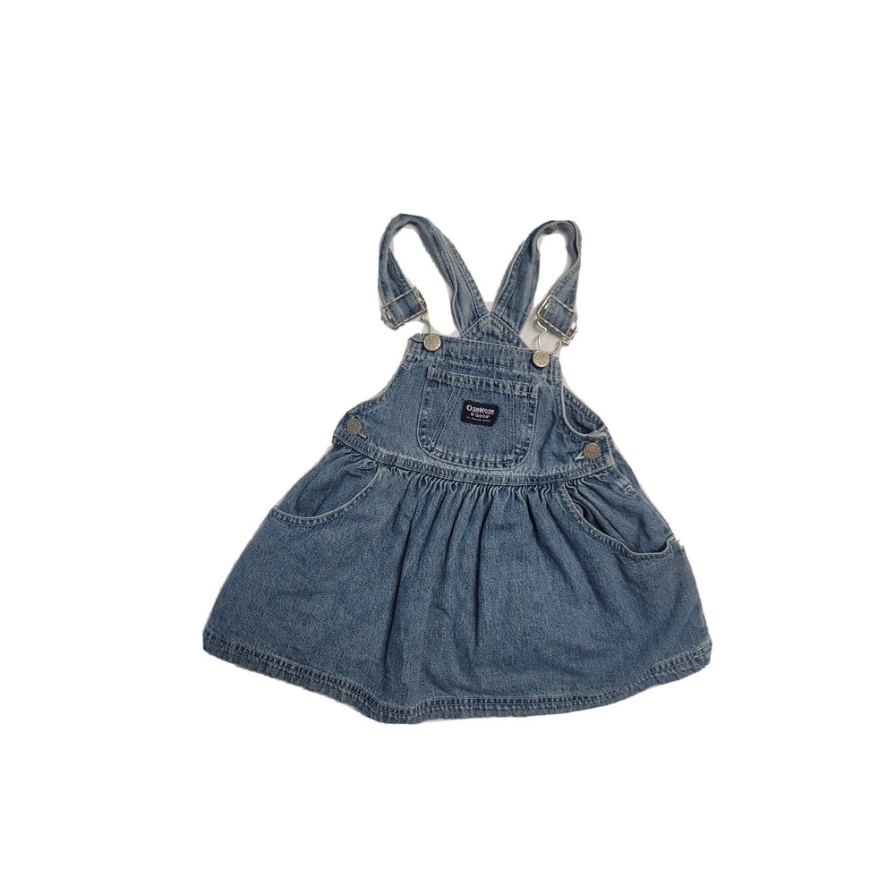 Vintage Girls Romper Oshkosh 2T Denim Blue Vestbak